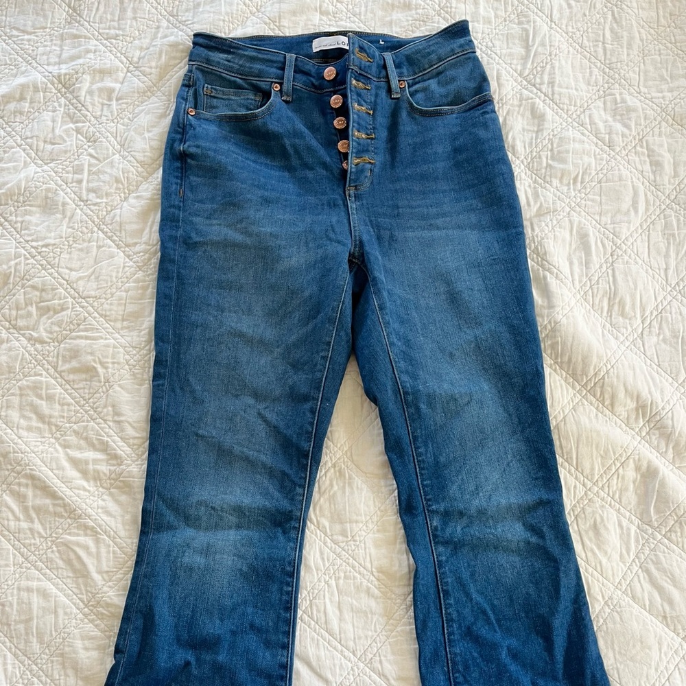 Loft Curvy High Waisted Kick Crop Jeans